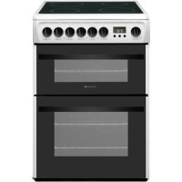 Hotpoint DCN60P 60cm Double Oven Electric Cooker With Ceramic Hob - White