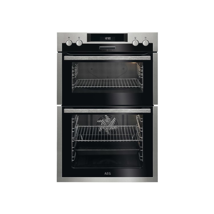 Refurbished AEG DCS431110M 60cm Double Built In Electric Oven with Catalytic Liners Stainless Steel