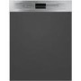 Refurbished Smeg DD13E2 13 Place Semi Integrated Dishwasher Stainless Steel