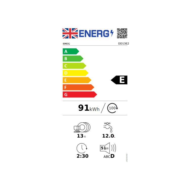 Smeg Drawerline Semi Integrated Dishwasher - Stainless steel