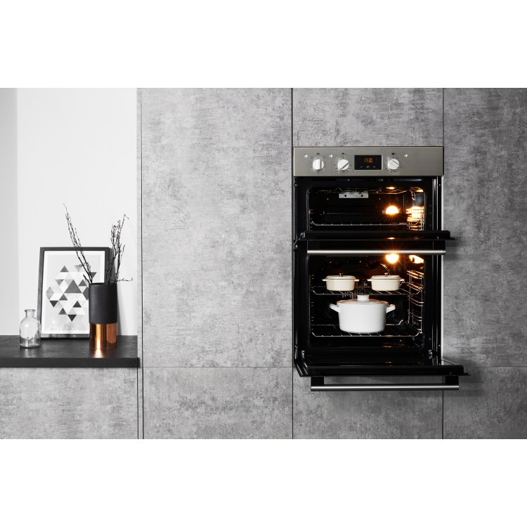 Hotpoint Built-In Electric Double Oven - Stainless Steel