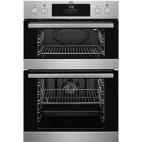 AEG DEB331010M Multifunction Double Oven With Retractable Controls - Enamel Liners And Fully Programmable Timer - Anti-fingerprint Stainless Steel