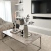 White Marble Effect Top Coffee Table - Demi