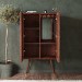 Tall Solid Mango Wood Drinks Cabinet with Wine Rack - Dejan