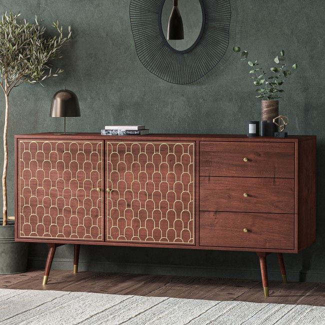 Large Solid Mango Wood Sideboard with Drawers - Dejan