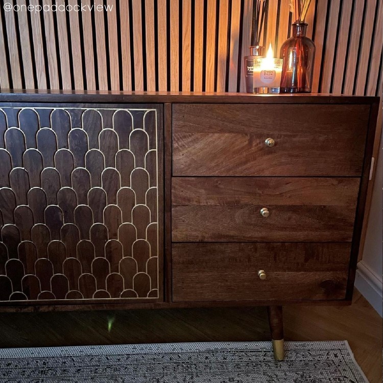 Large Solid Mango Wood Sideboard with Drawers - Dejan