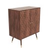 Small Sideboard in Solid Mango Wood with Gold Inlay - Dejan