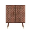 Small Sideboard in Solid Mango Wood with Gold Inlay - Dejan