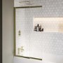ONLY OPENED - Brushed Brass Sliding Bath Screen - Denver