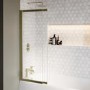 ONLY OPENED - Brushed Brass Sliding Bath Screen - Denver