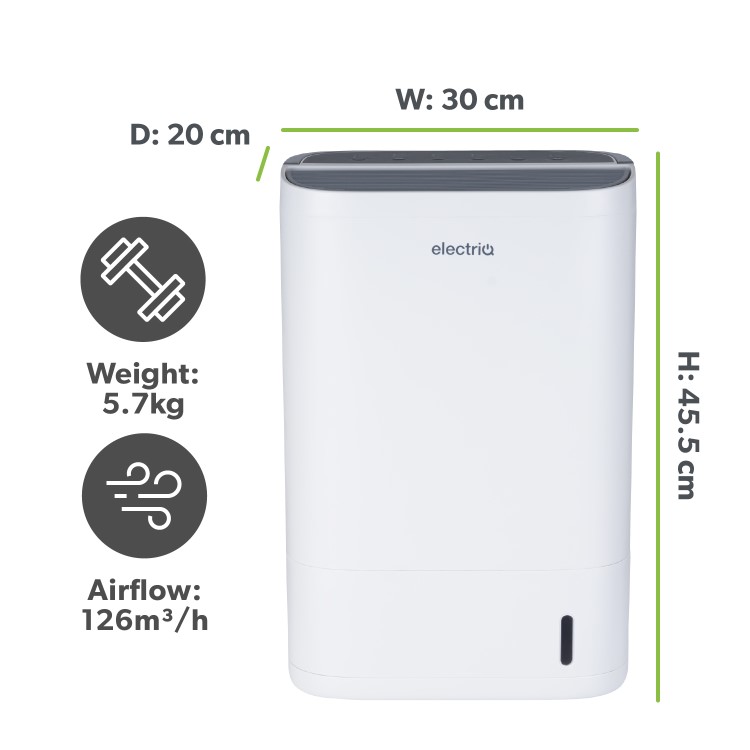 electriQ 8 Litre Smart App Alexa Desiccant Dehumidifier with Heater and Ioniser 