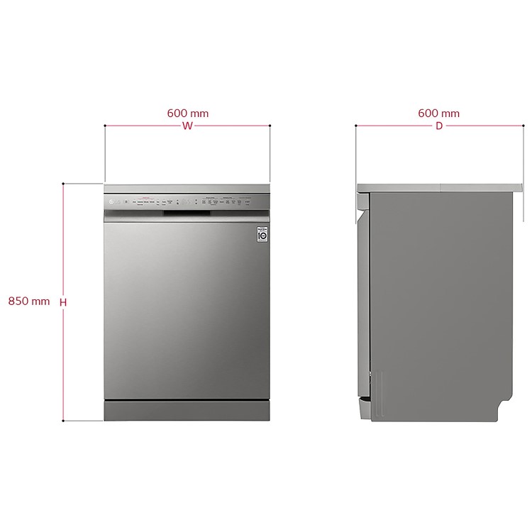 Refurbsihed LG TrueSteam QuadWash DF222FPS 14 Place Freestanding Dishwasher Silver