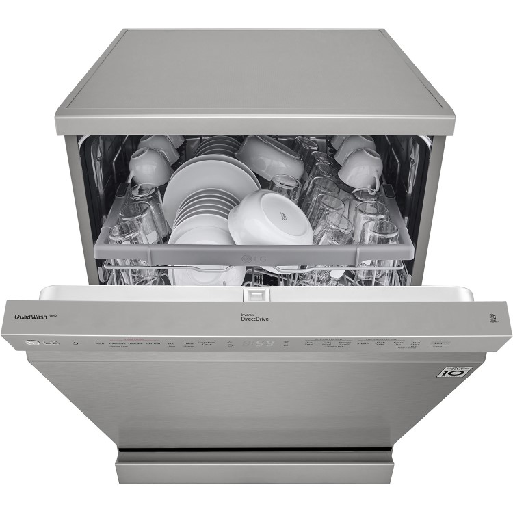 Refurbsihed LG TrueSteam QuadWash DF222FPS 14 Place Freestanding Dishwasher Silver