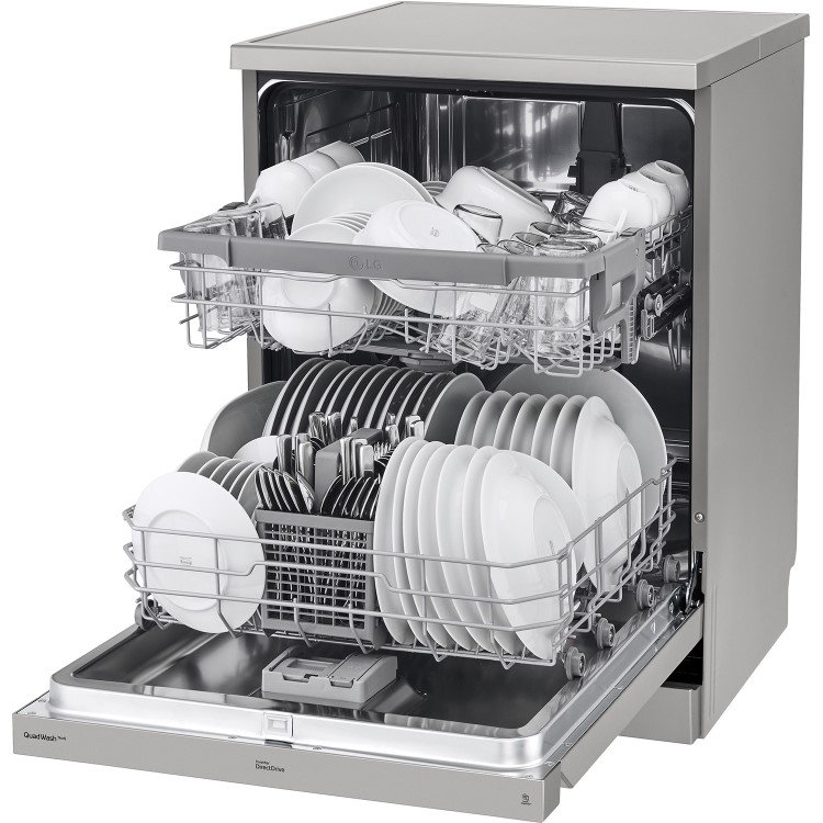 Refurbsihed LG TrueSteam QuadWash DF222FPS 14 Place Freestanding Dishwasher Silver