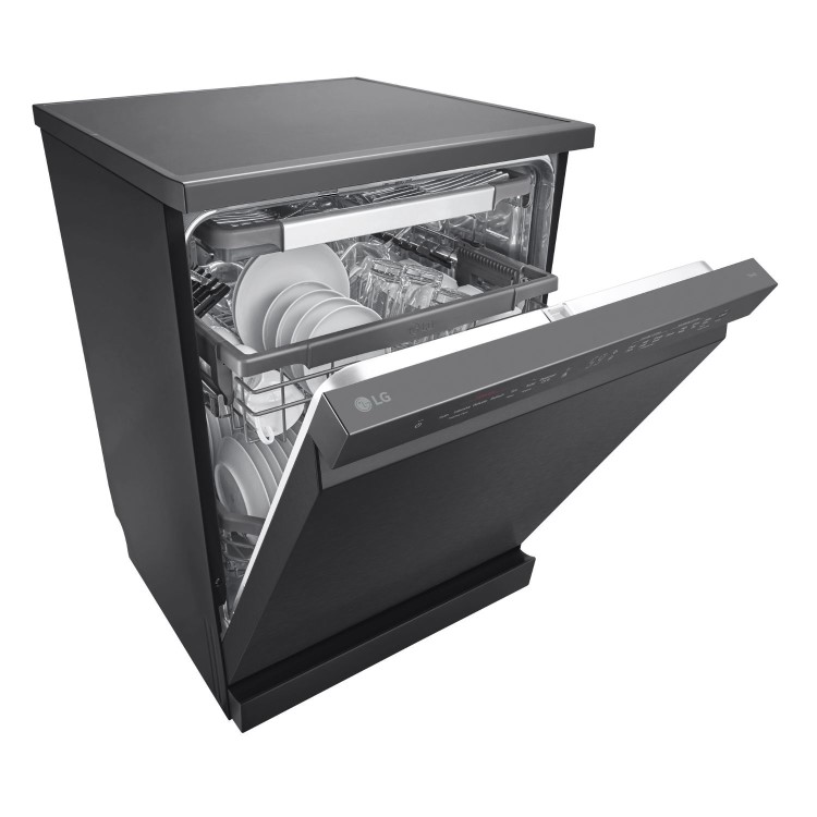 LG TrueSteam QuadWash Freestanding Dishwasher - Smart Wi-Fi, B-Rated, Matte Black