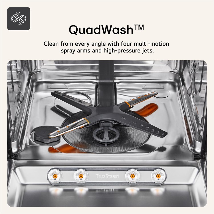 LG TrueSteam Freestanding Dishwasher - Smart Wi-Fi A-Rated - Black