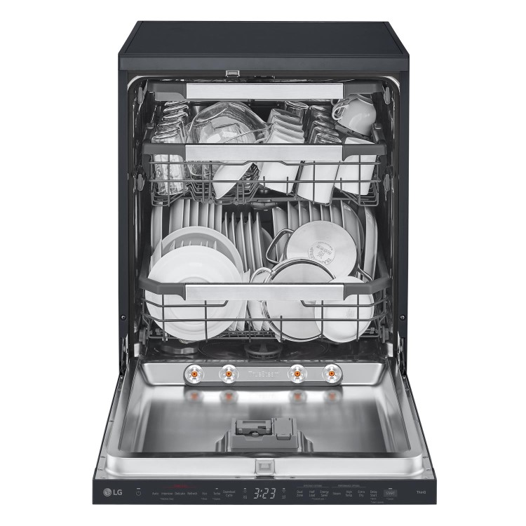 LG TrueSteam Freestanding Dishwasher - Smart Wi-Fi A-Rated - Black
