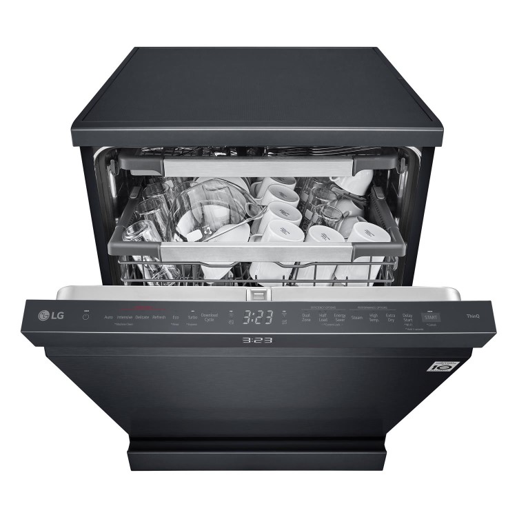 LG TrueSteam Freestanding Dishwasher - Smart Wi-Fi A-Rated - Black