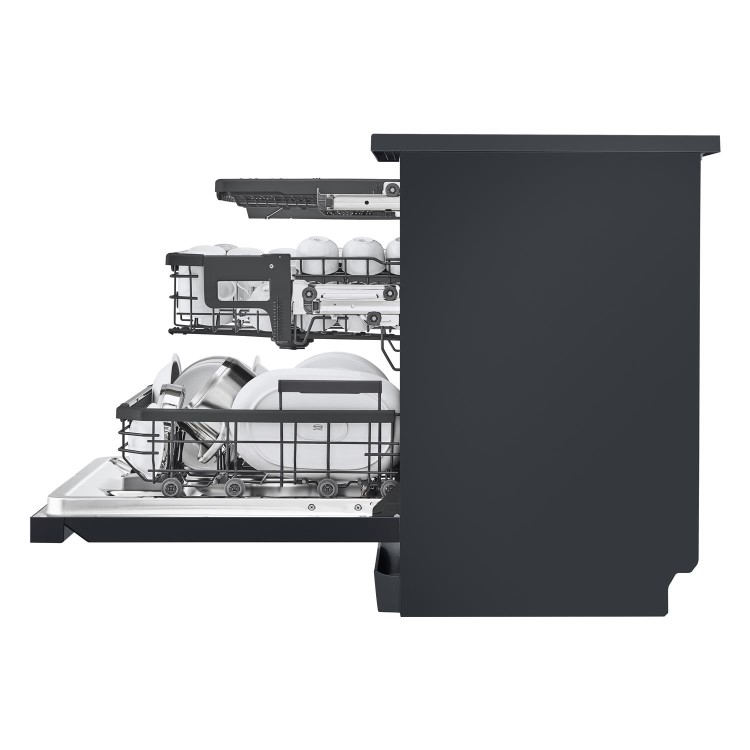 LG TrueSteam Freestanding Dishwasher - Smart Wi-Fi A-Rated - Black