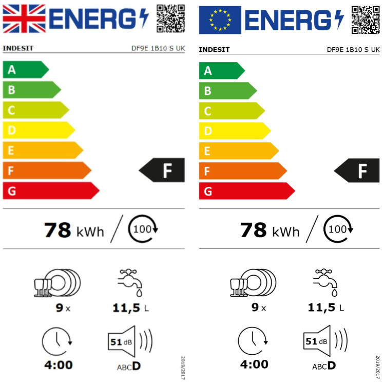 Indesit Freestanding Slimline Dishwasher - Quick Wash - Silver