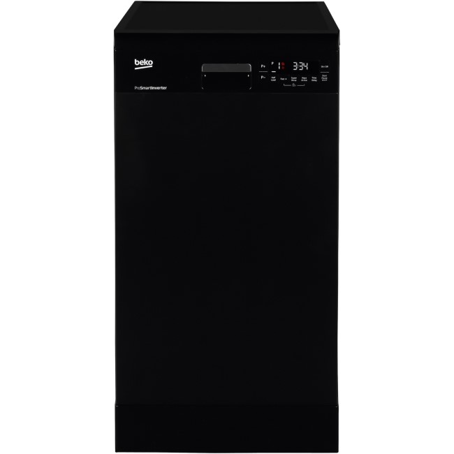 Beko DFS28R20B 10 Place Slimline Freestanding Dishwasher With Quick Programmes & And Efficient Motor - Black