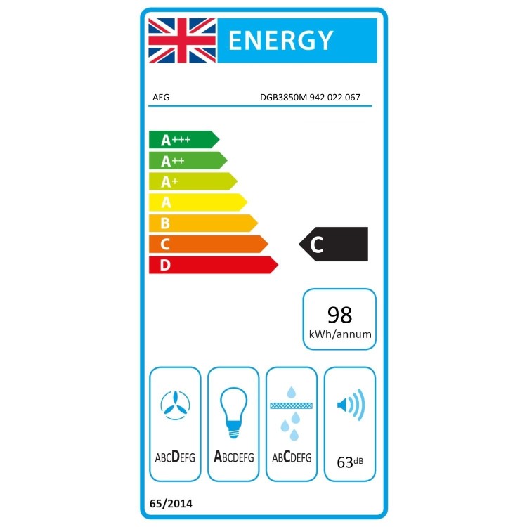 AEG 5000 Series 70cm Canopy Cooker Hood - Stainless Steel