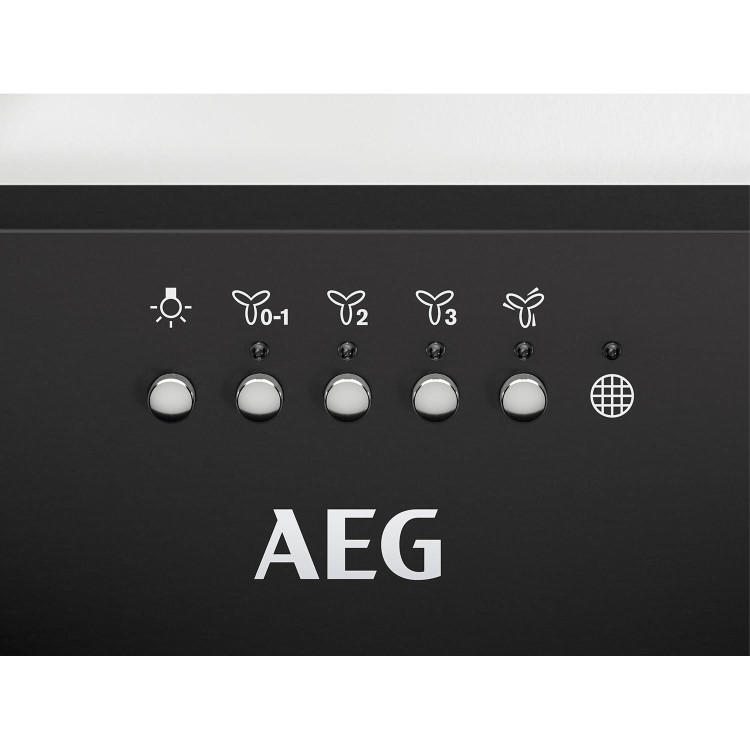 AEG 6000 Series 80cm Canopy Cooker Hood with Hob2Hood - Matt Black