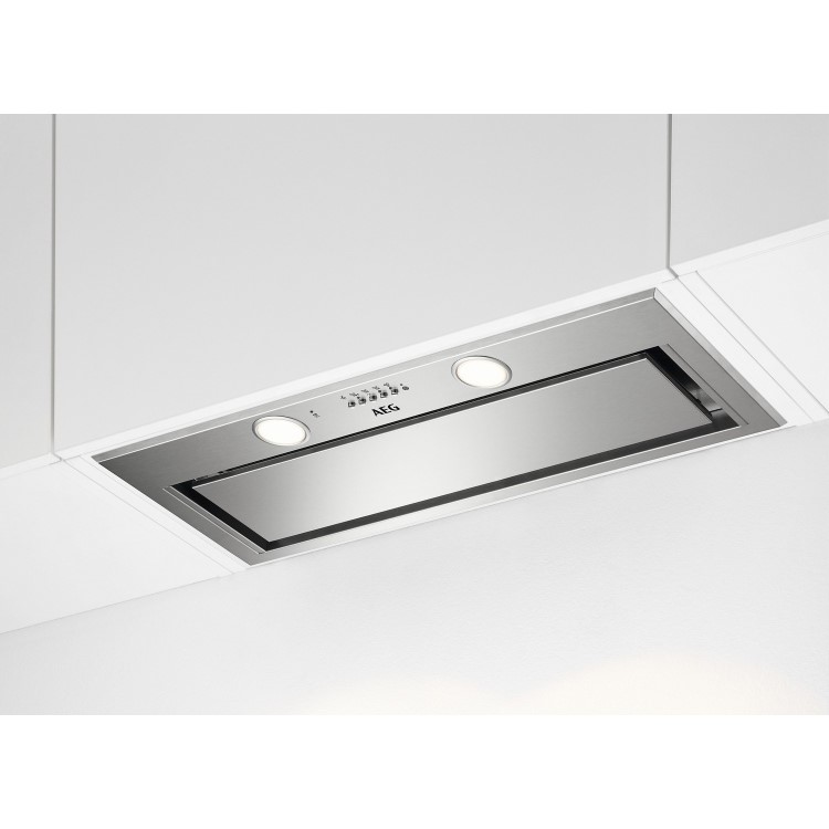 AEG 6000 Series 80cm Canopy Cooker Hood with Hob2Hood - Stainless Steel