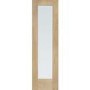 External Oak Dowelled Double Glazed Pattern 10 Side Light with Frosted Glass - Unfinished, 1981 x 584 x 44 mm