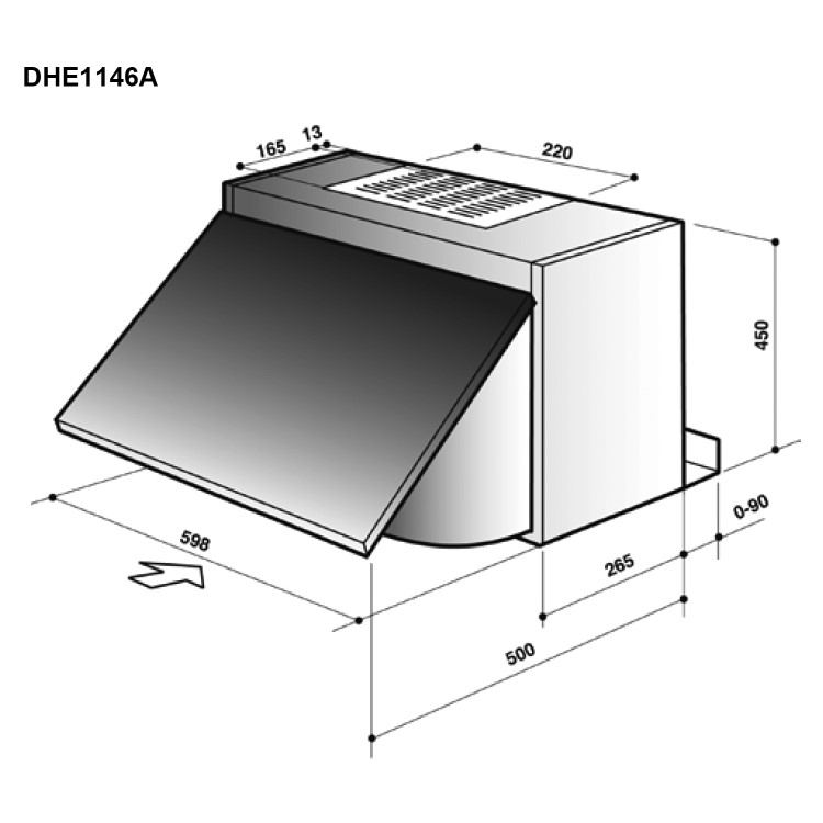De Dietrich 60cm Integrated Cooker Hood - Stainless Steel