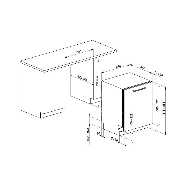 Smeg Universal 13 Place Settings Fully Integrated Dishwasher