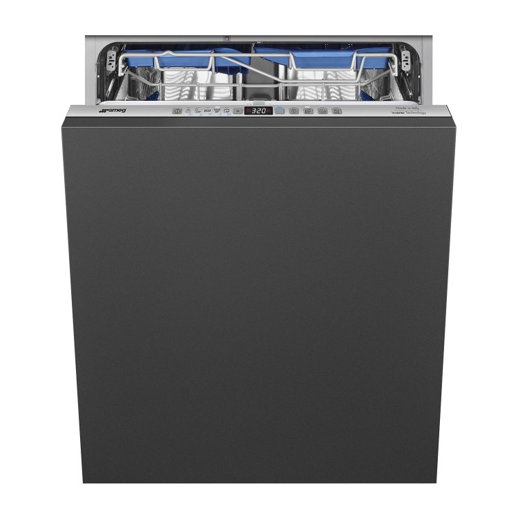 Smeg Maxi Height Integrated Dishwasher - B-Rated, Silver control panel