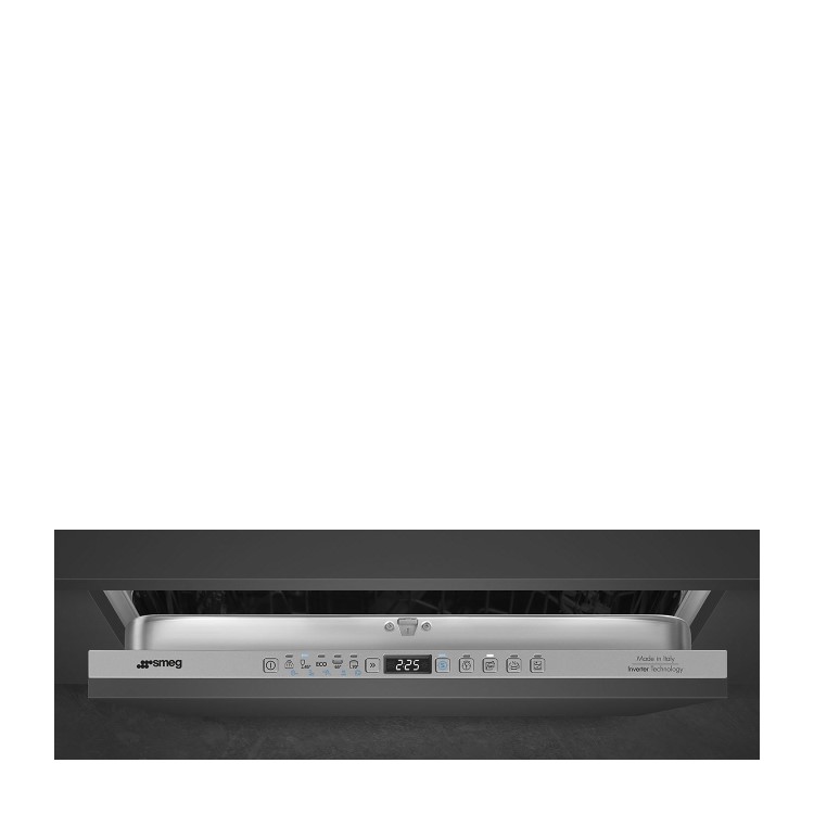 Smeg Maxi Height Integrated Dishwasher - B-Rated, Silver control panel