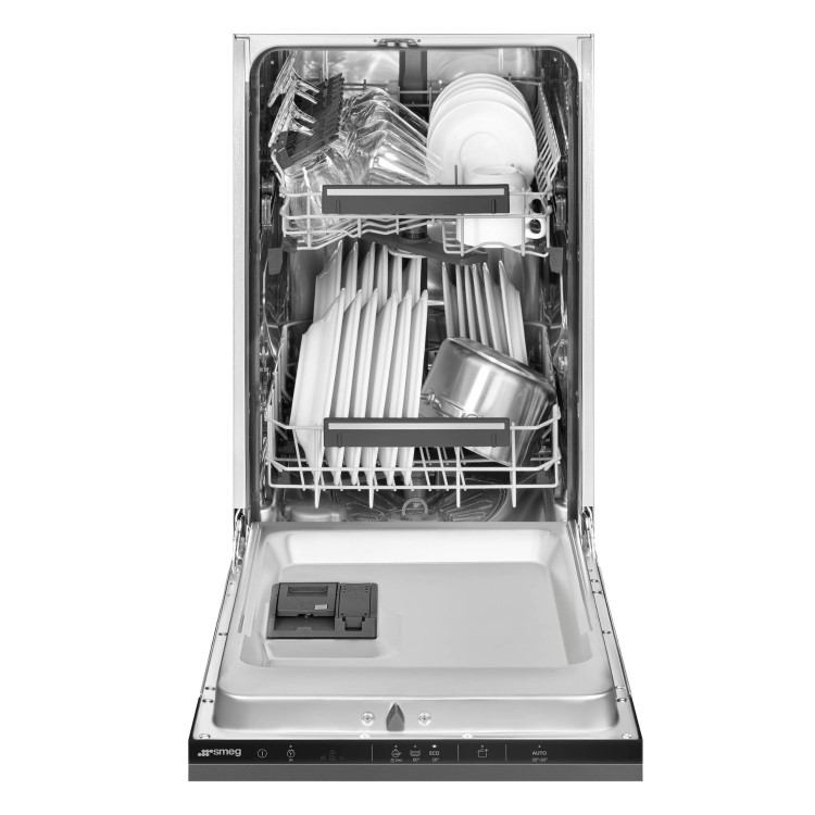 Smeg Integrated Dishwasher - Self-Cleaning D-Rated Black Control Panel