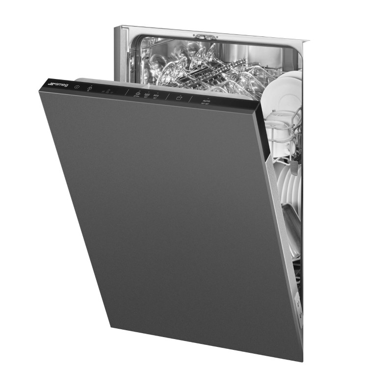 Smeg Integrated Dishwasher - Self-Cleaning D-Rated Black Control Panel