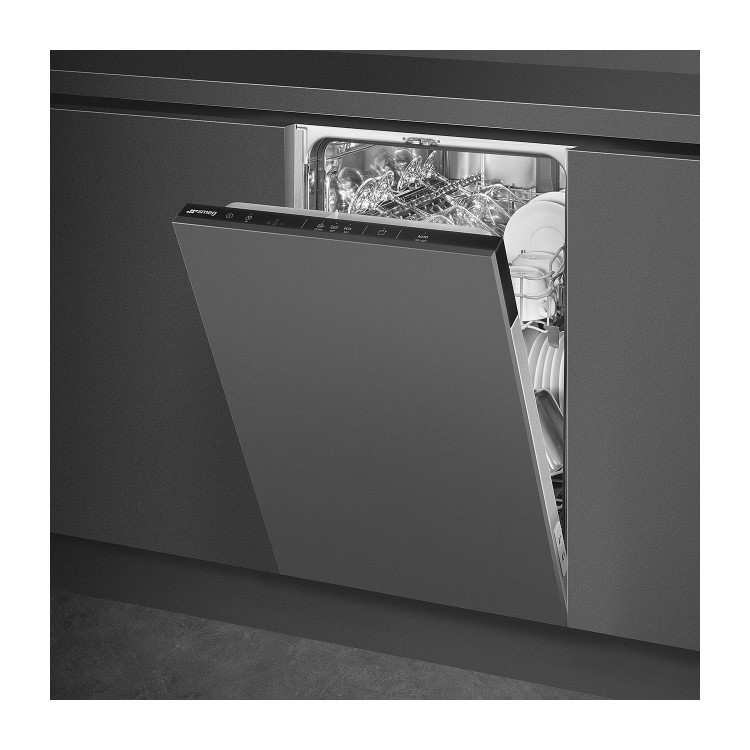 Smeg Universal Integrated Slimline Dishwasher - Black control panel