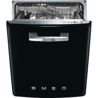Smeg 50's Retro Style DI6FABBL 13 Place Semi Integrated Dishwasher - Black Door