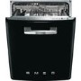 Smeg 50's Retro Style DI6FABBL 13 Place Semi Integrated Dishwasher - Black Door