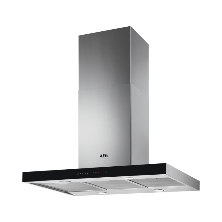 AEG 9000 Series 90cm Slimline Island Hood with Hob2Hood - Stainless Steel