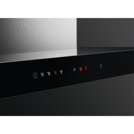 AEG 9000 Series 90cm Slimline Island Hood with Hob2Hood - Stainless Steel