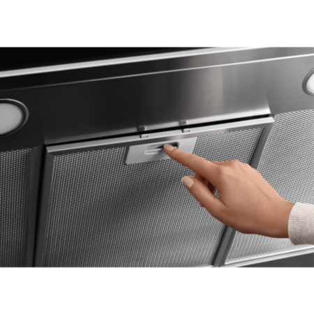 AEG 9000 Series 90cm Slimline Island Hood with Hob2Hood - Stainless Steel