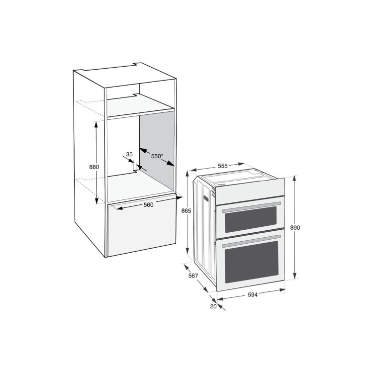 Hotpoint Built-In Electric Double Oven - Black