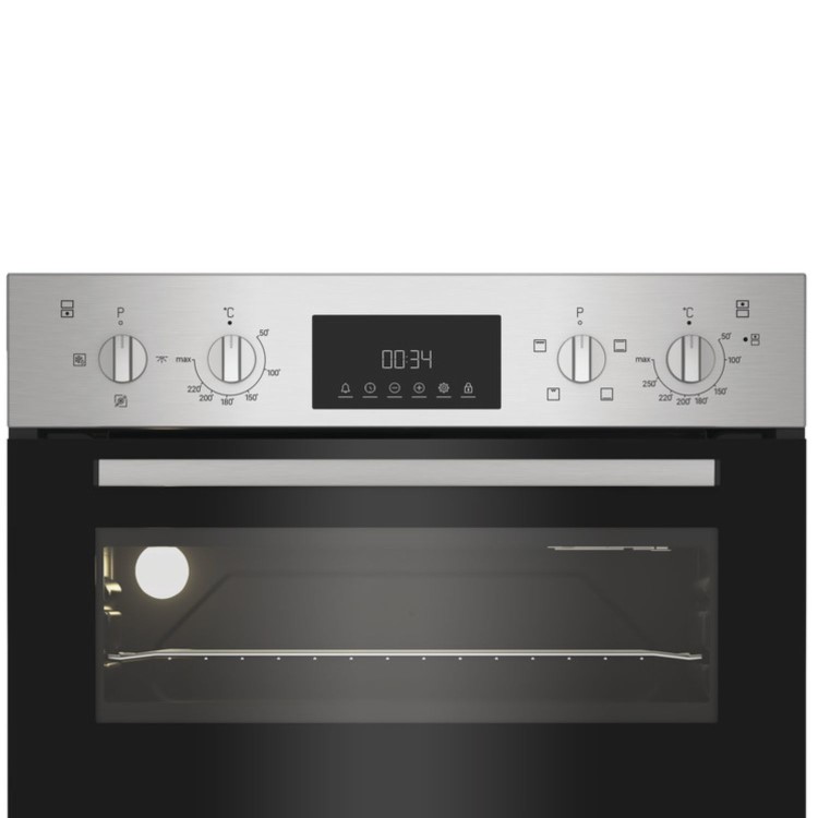 Indesit Electric Built In Double Oven - Stainless Steel