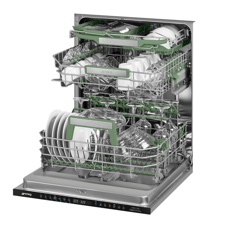 Smeg Integrated Dishwasher - Self-Cleaning A-Rated Black Control Panel