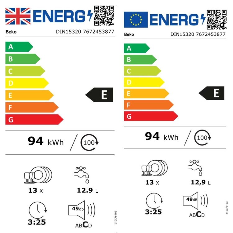 Beko Integrated Dishwasher - Quick&Shine Black Control Panel