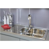 GRADE A2 - Reginox DIPLOMAT1.5 1.5 Bowl Reversible Inset Stainless Steel Sink With Colander