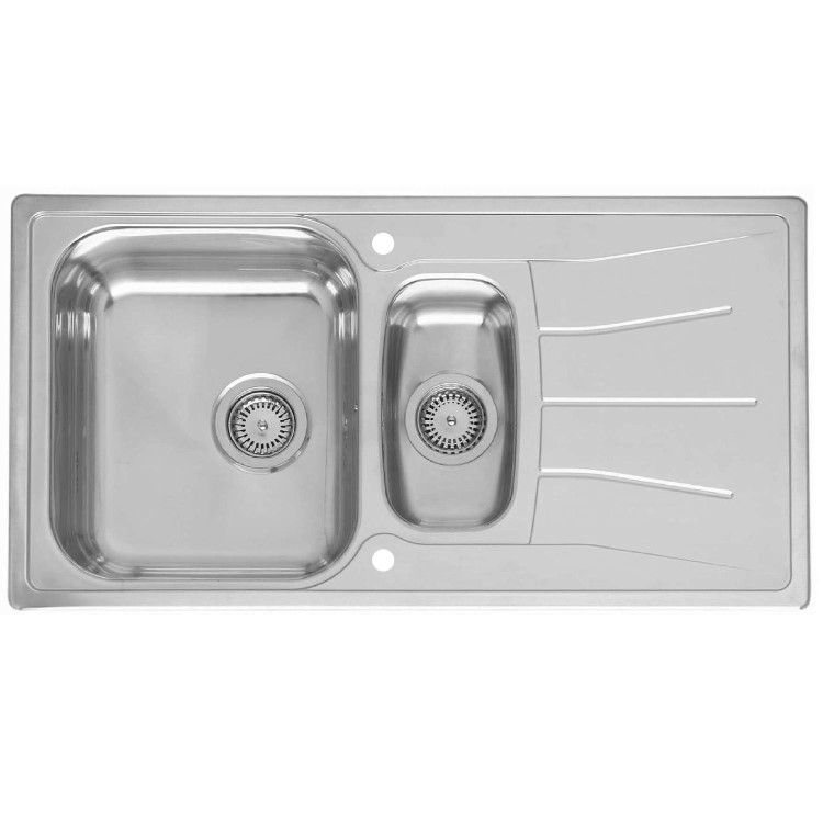 GRADE A2 - Reginox DIPLOMAT1.5 1.5 Bowl Reversible Inset Stainless Steel Sink With Colander