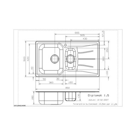 GRADE A2 - Reginox DIPLOMAT1.5 1.5 Bowl Reversible Inset Stainless Steel Sink With Colander