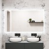 Rectangular LED Heated Bathroom Mirror with Bluetooth &amp; Shaver Socket 1400 x 800mm - Divine