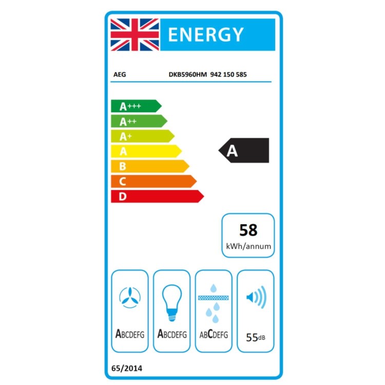 AEG 6000 Series 90cm Pyramid Chimney Cooker Hood - Stainless Steel